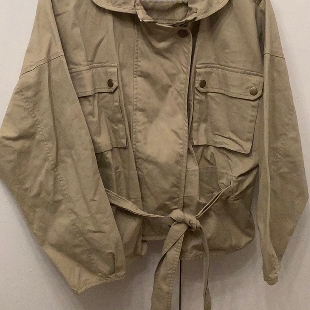 Anthropologie Mare Mare Utility Jacket Size Large Boho Crop Camel Color​​ - Picture 3 of 7